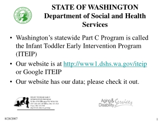 STATE OF WASHINGTON Department of Social and Health Services