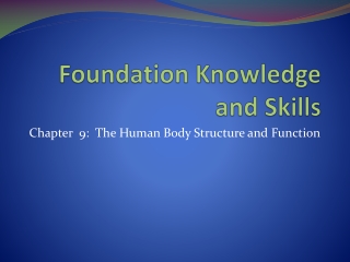 Foundation Knowledge and Skills