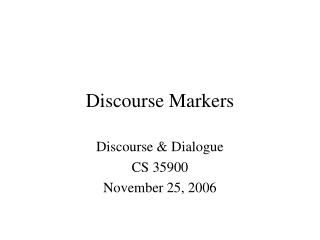 Discourse Markers