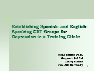 Establishing Spanish- and English-Speaking CBT Groups for Depression in a Training Clinic