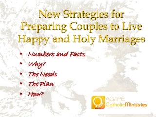 New Strategies for Preparing Couples to Live Happy and Holy Marriages