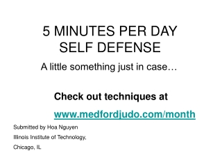 5 MINUTES PER DAY SELF DEFENSE