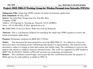 Project: IEEE P802.15 Working Group for Wireless Personal Area Networks (WPANs)