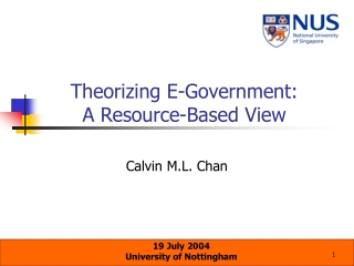 Theorizing E-Government:  A Resource-Based View