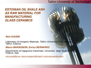 ESTONIAN OIL SHALE ASH  AS RAW MATERIAL FOR  MANUFACTURING  GLASS CERAMICS