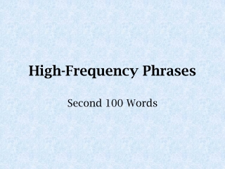 High-Frequency Phrases