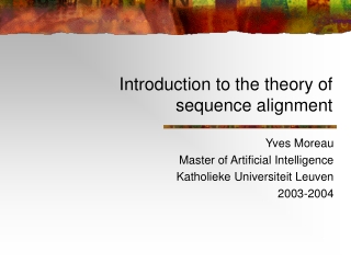 Introduction to the theory of sequence alignment