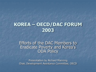 KOREA – OECD/DAC FORUM 2003