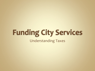 Funding City  Services