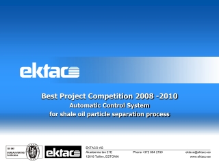 Best Project Competition 200 8  -20 10 Automatic Control System