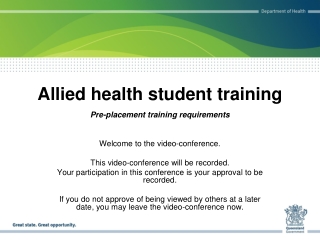 Allied health student training