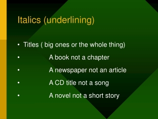 Italics (underlining)