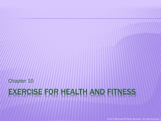Exercise For health and fitness