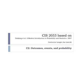 C2: Outcomes , events, and  probability