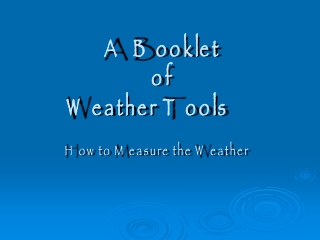 A Booklet  of Weather Tools