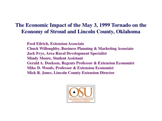 The Economic Impact of the May 3, 1999 Tornado on the