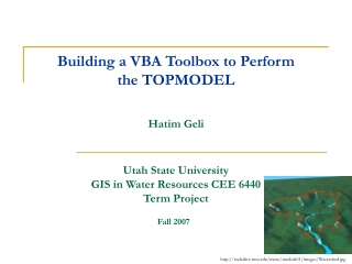 Utah State University  GIS in Water Resources CEE 6440 Term Project