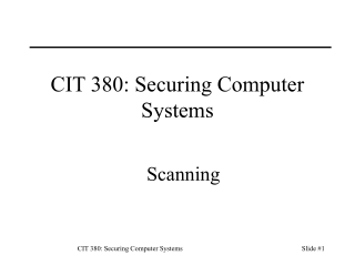 CIT 380: Securing Computer Systems