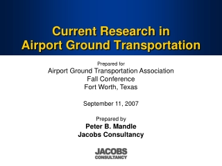 Current Research in  Airport Ground Transportation