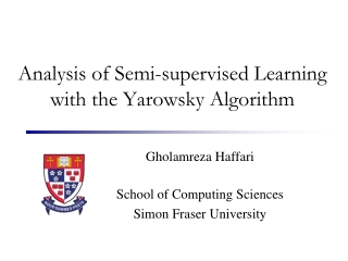 Analysis of Semi-supervised Learning with the Yarowsky Algorithm