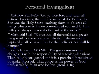 Personal Evangelism