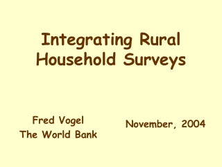 Integrating Rural Household Surveys