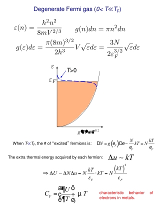 Degenerate Fermi gas ( 0&lt; T ≪ T F )