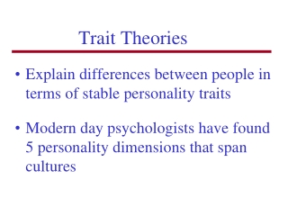 Trait Theories