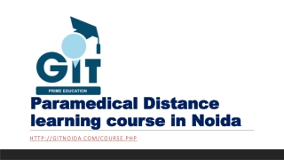 Paramedical Distance learning course in Noida