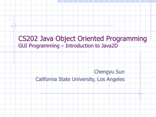 CS202 Java Object Oriented Programming GUI Programming – Introduction to Java2D