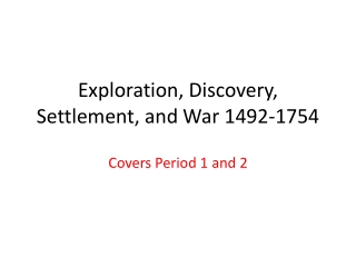 Exploration, Discovery, Settlement, and War 1492-1754