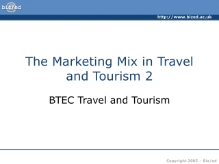 The Marketing Mix in Travel and Tourism 2