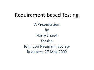 Requirement-based Testing