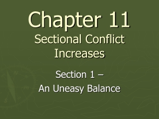 Chapter 11 Sectional Conflict Increases