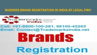 Business Brand Registration in India by Legal Firm