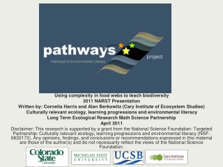 Using complexity in food webs to teach biodiversity 2011 NARST Presentation