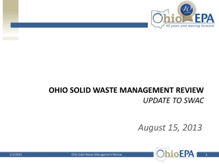 Ohio Solid waste management review Update to SWAC