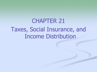 CHAPTER 21 Taxes, Social Insurance, and Income Distribution