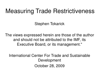 Measuring Trade Restrictiveness