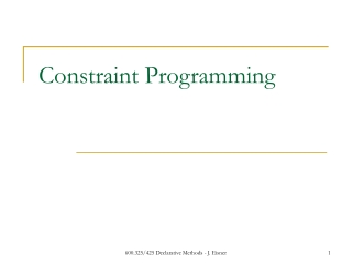 Constraint Programming