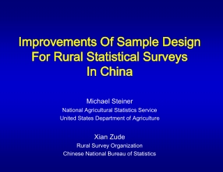 Improvements Of Sample Design For Rural Statistical Surveys  In China