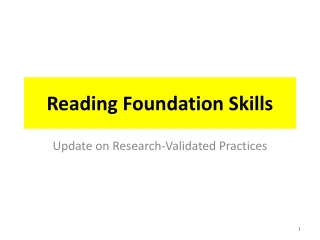 Reading Foundation Skills
