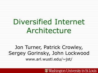 Diversified Internet Architecture