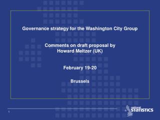 Governance strategy for the Washington City Group Comments on draft proposal by Howard Meltzer (UK) February 19-20 Bruss