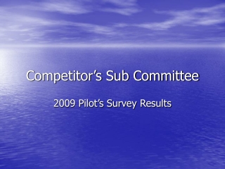 Competitor’s Sub Committee