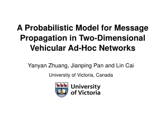 A Probabilistic Model for Message Propagation in Two-Dimensional Vehicular Ad-Hoc Networks