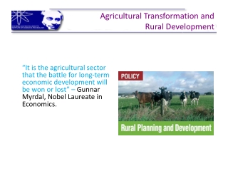 Agricultural Transformation and Rural Development