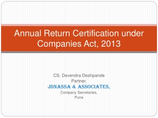 Annual Return Certification under Companies Act, 2013