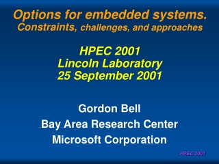 Gordon Bell Bay Area Research Center Microsoft Corporation