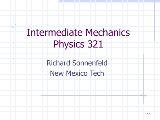 Intermediate Mechanics Physics 321